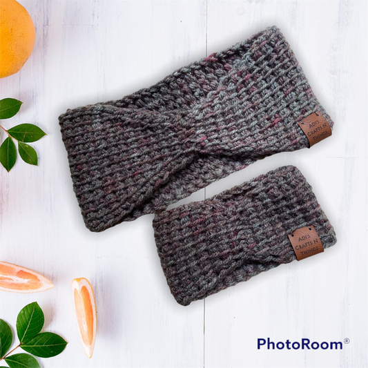 Tunisian Simple Ear Warmer Set